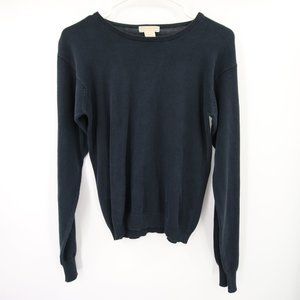 Brooks Brothers Round Neck Long Sleeve Sweater Size Small Navy Blue